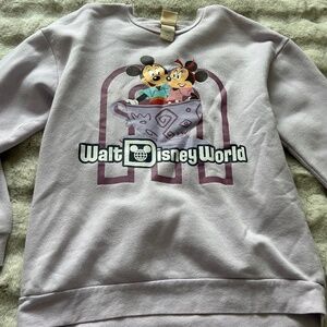 Walt Disney World 50 Anniversary Jumper Crewneck Sweater Mickey Minnie Purple